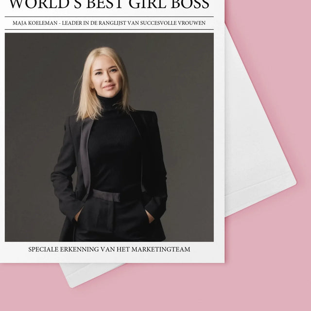 Omslag Van Tijdschrift: World’S Best Girl Boss - Wenskaart