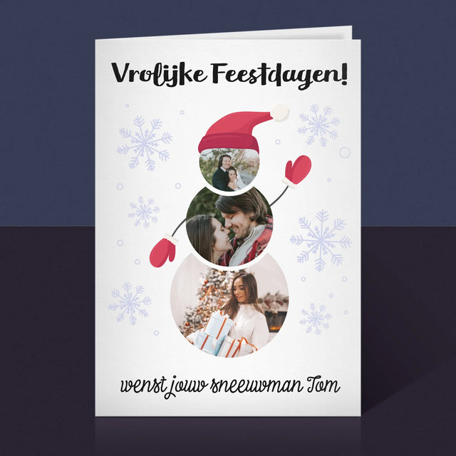 Vorm Van Foto'S: Sneeuwman - Wenskaart