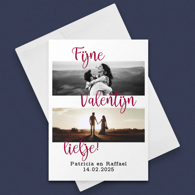 Fotocollage: Fijne Valentijn - Wenskaart