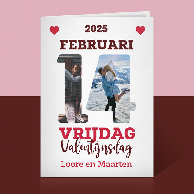 Woord Van Foto'S: Valentijnsdag Kalenderblad - Wenskaart