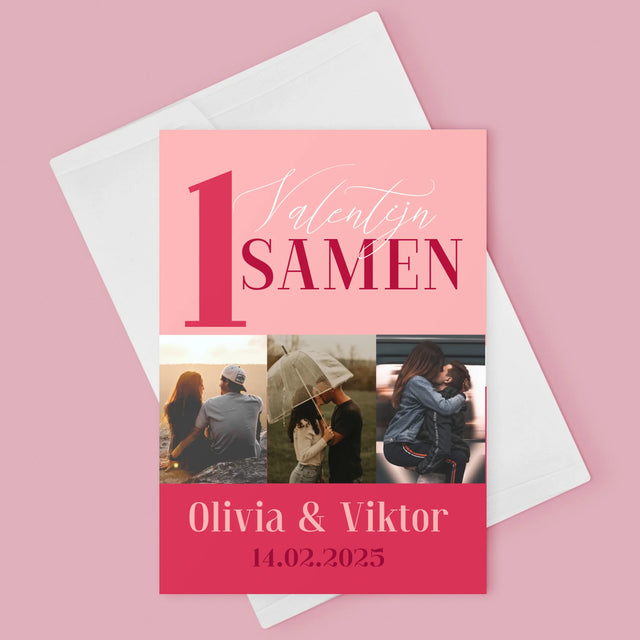 Fotocollage: Eerste Valentijn Samen - Wenskaart