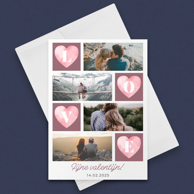 Fotocollage: Hartje Love - Wenskaart