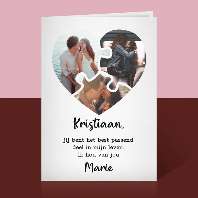 Fotocollage: Valentijn Puzzel - Wenskaart