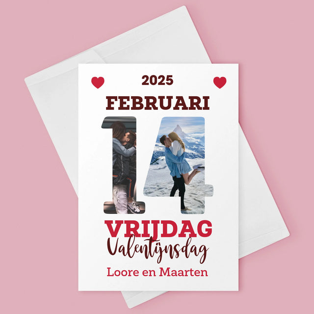 Woord Van Foto'S: Valentijnsdag Kalenderblad - Wenskaart