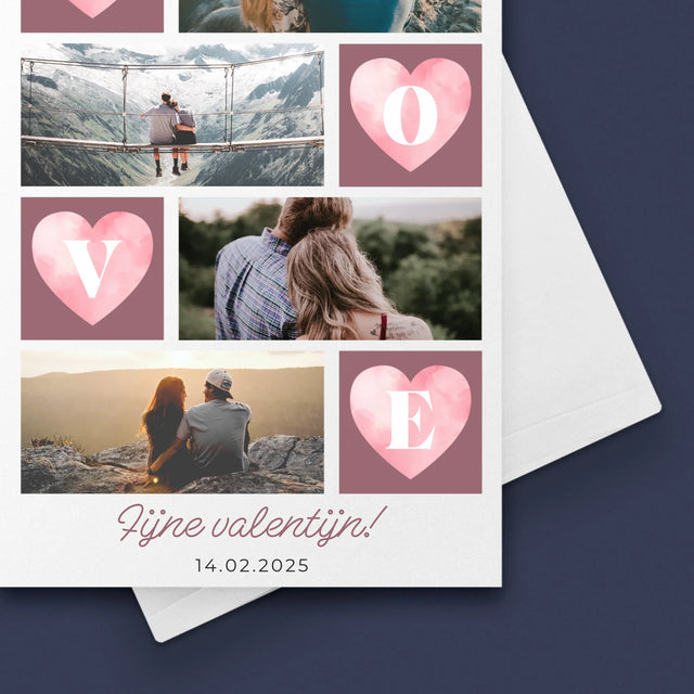 Fotocollage: Hartje Love - Wenskaart