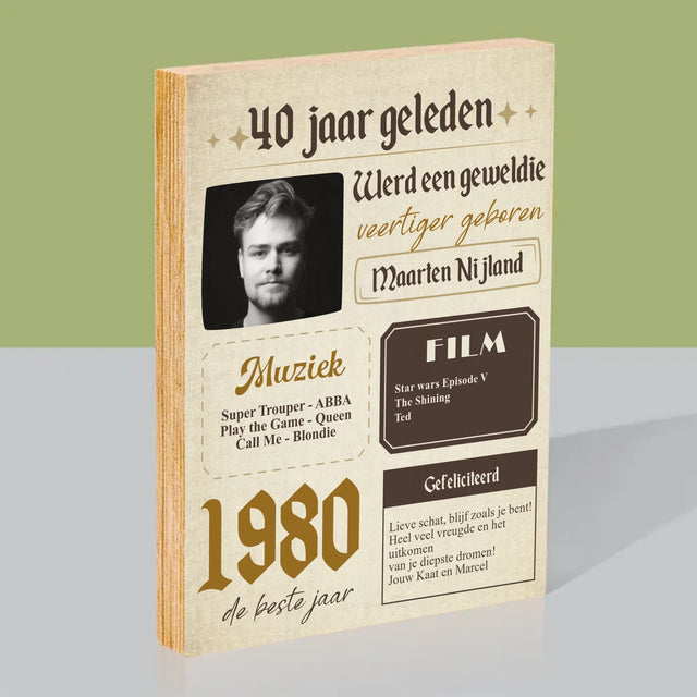Omslag Van Tijdschrift: 40 Jaar Geleden - Afdruk Op Hout (Verticaal)