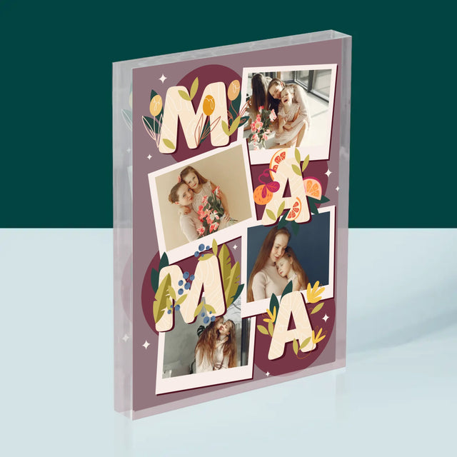 Fotocollage: Letters Mama - Acryl Blok