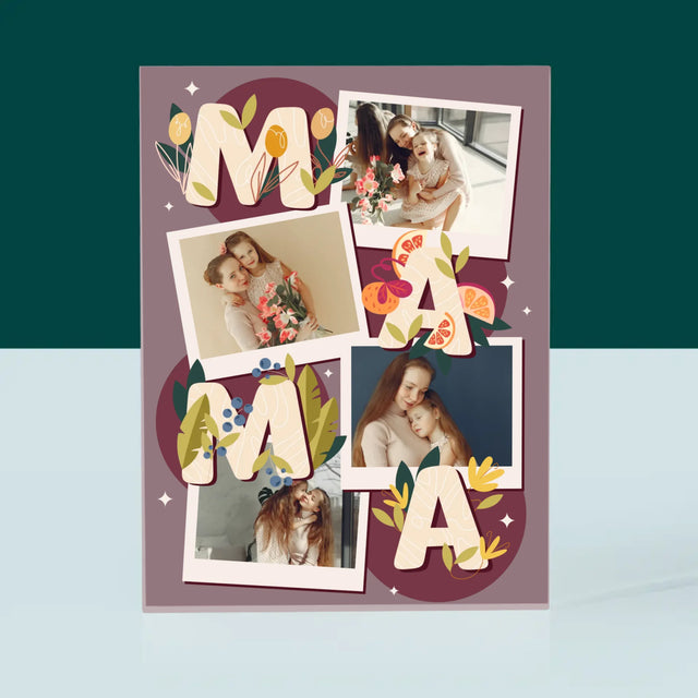 Fotocollage: Letters Mama - Acryl Blok