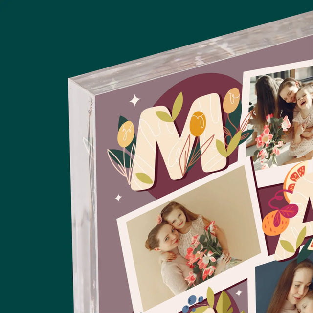 Fotocollage: Letters Mama - Acryl Blok