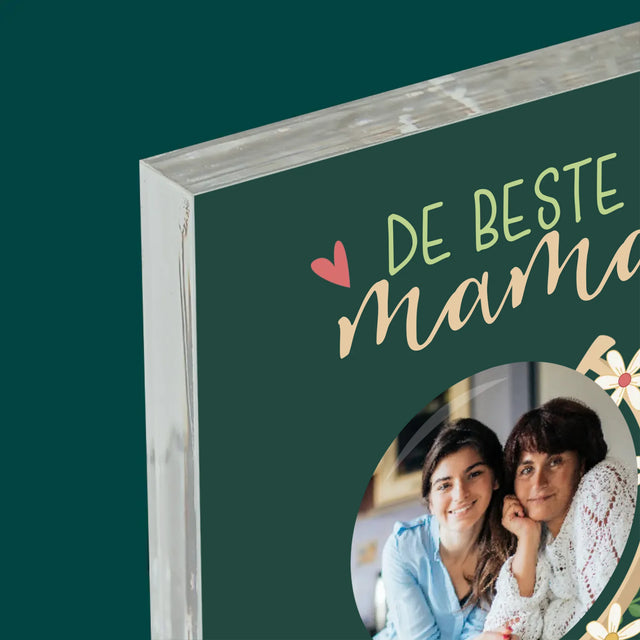 Foto En Handtekening: De Beste Mama Ter Wereld - Acryl Blok