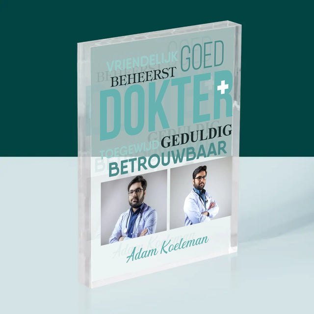 Fotocollage: Dokter Kenmerken - Acryl Blok