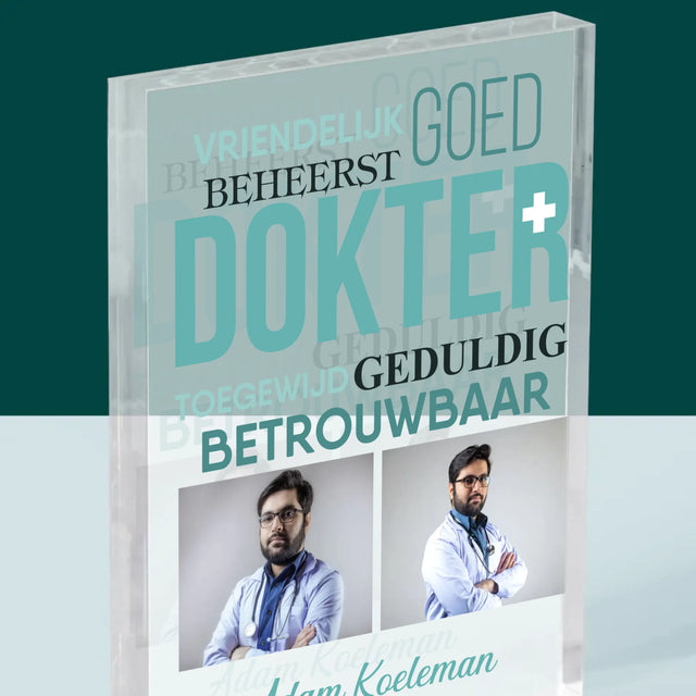 Fotocollage: Dokter Kenmerken - Acryl Blok