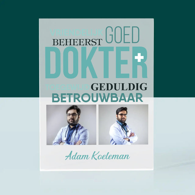 Fotocollage: Dokter Kenmerken - Acryl Blok
