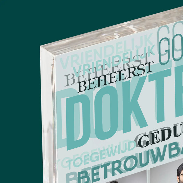 Fotocollage: Dokter Kenmerken - Acryl Blok