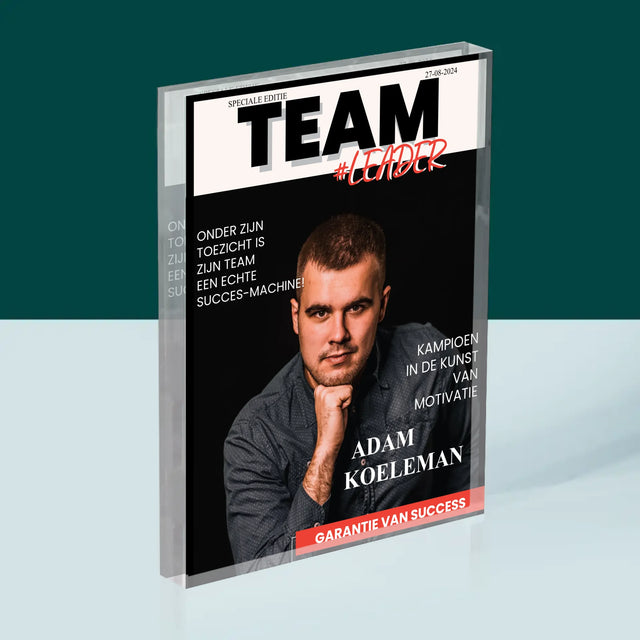 Omslag Van Tijdschrift: Team Leader - Acryl Blok