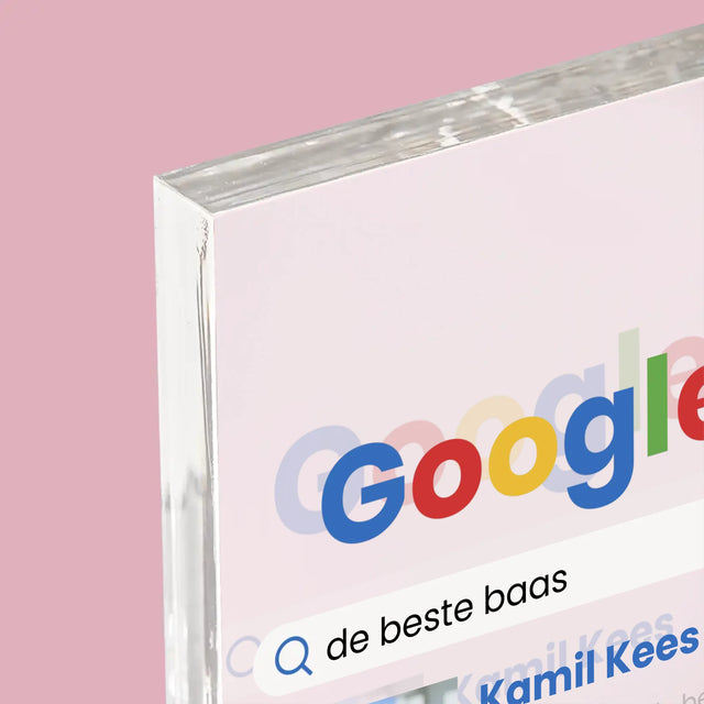 Foto En Handtekening: De Beste Baas Google-Score - Acryl Blok