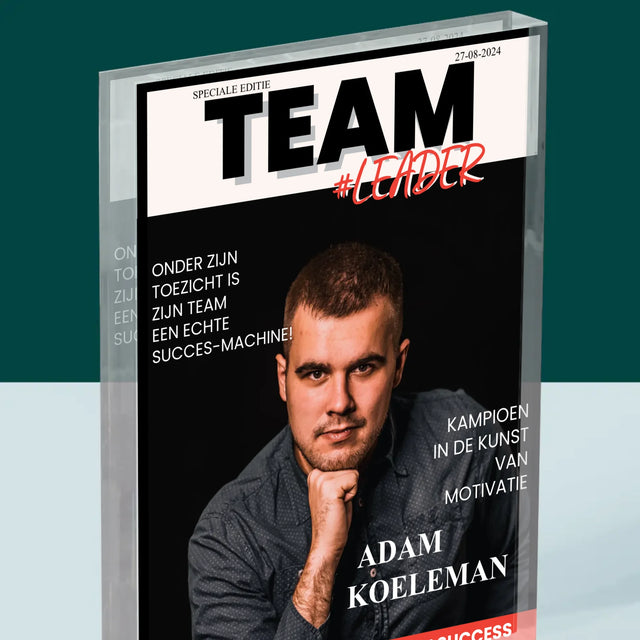 Omslag Van Tijdschrift: Team Leader - Acryl Blok
