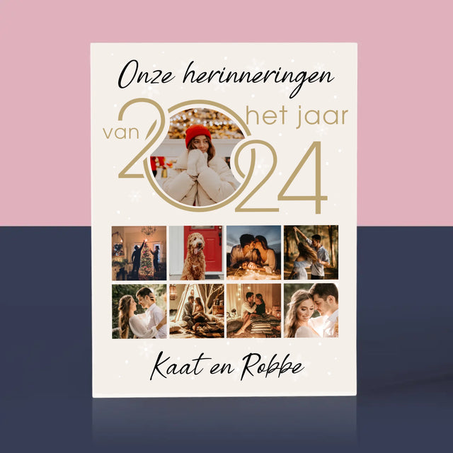 Fotocollage: Onze Herinneringen Van Het Jaar - Acryl Blok