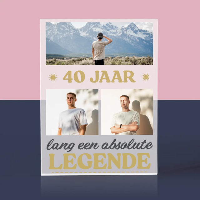 Fotocollage: 40 Jaar Lang Een Legende - Acryl Blok