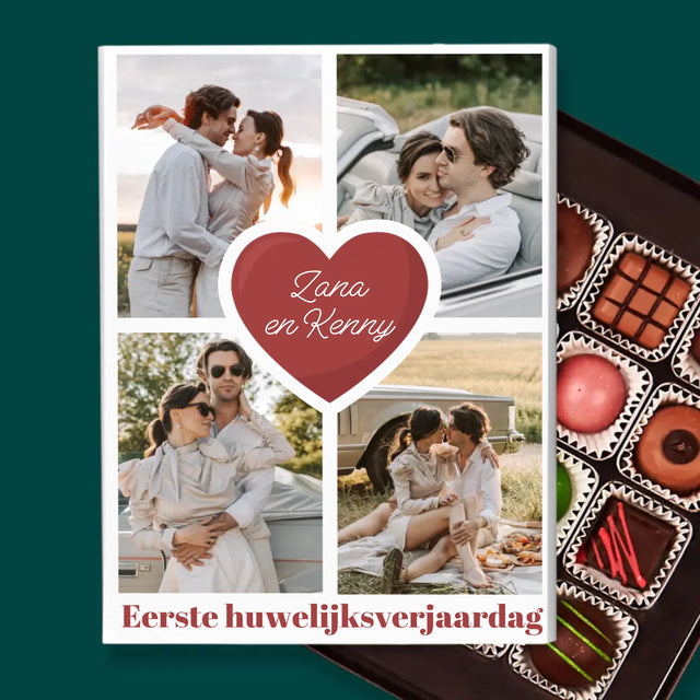 Fotocollage: 1 Jaar Samen - Pralines