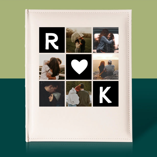 Fotocollage: Liefde Monogram Met Foto'S - Fotoalbum