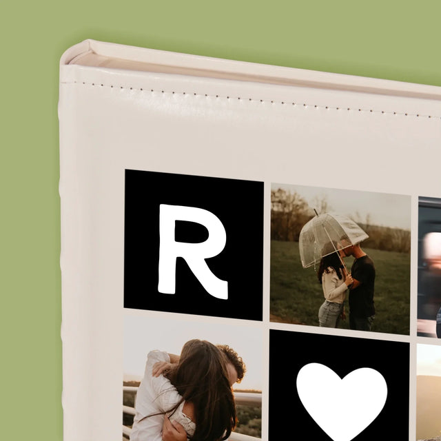 Fotocollage: Liefde Monogram Met Foto'S - Fotoalbum