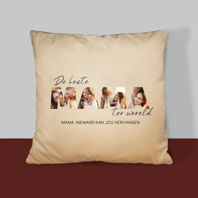 Woord Van Foto'S: Foto'S De Beste Mama Ter Wereld - Kussen 