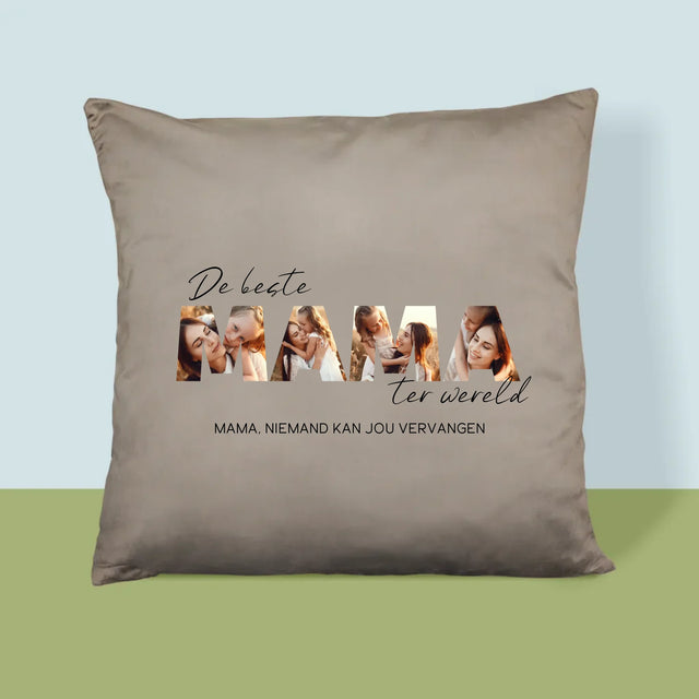 Woord Van Foto'S: Foto'S De Beste Mama Ter Wereld - Kussen 