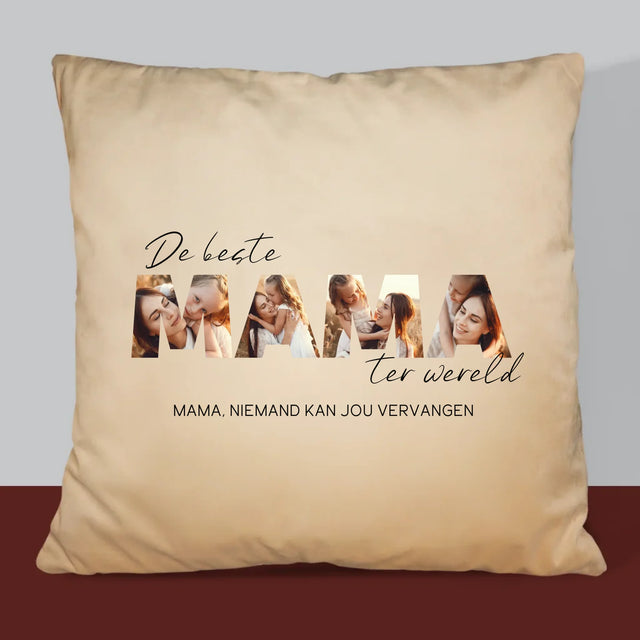 Woord Van Foto'S: Foto'S De Beste Mama Ter Wereld - Kussen 