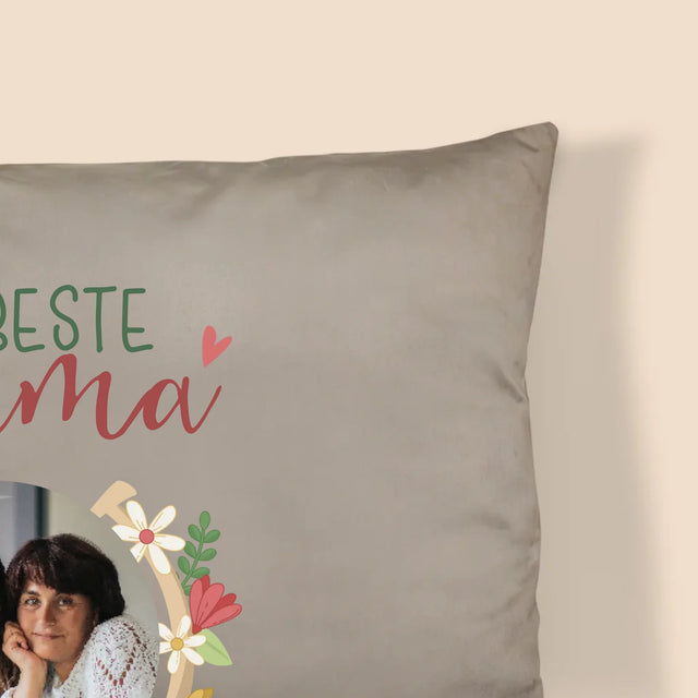Foto En Handtekening: De Beste Mama Ter Wereld - Kussen 