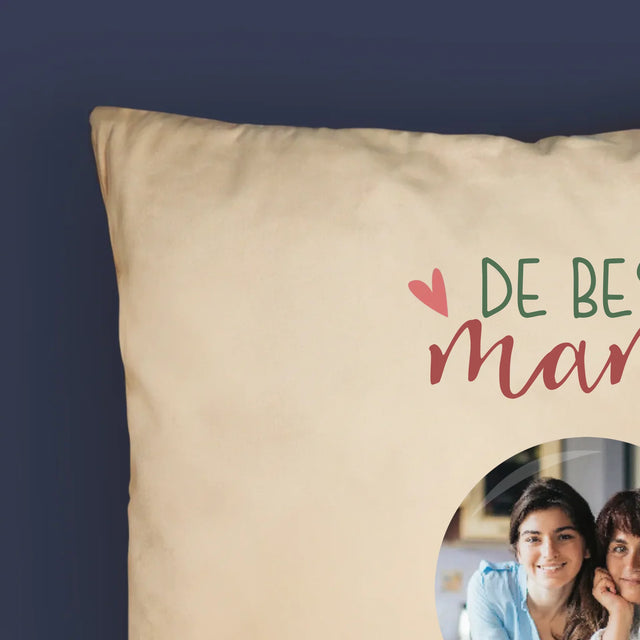 Foto En Handtekening: De Beste Mama Ter Wereld - Kussen 