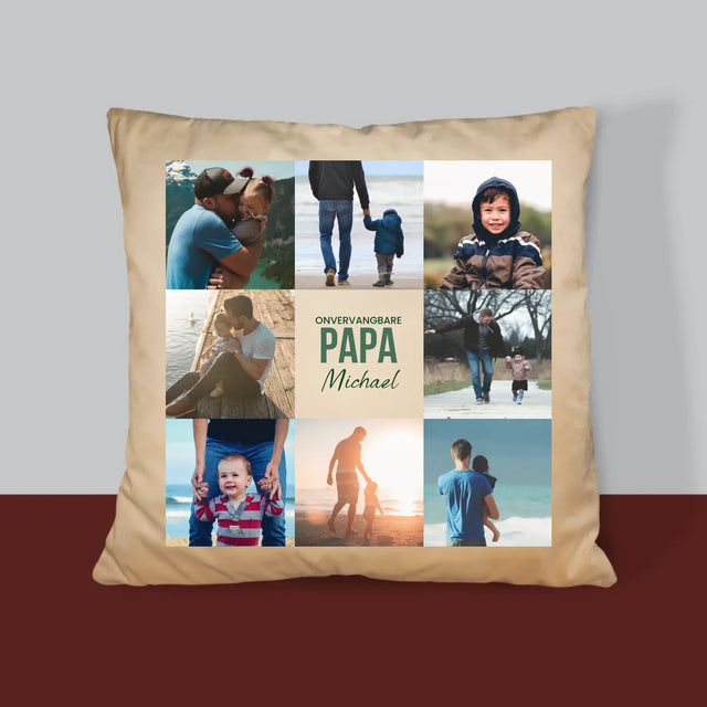 Fotocollage: Onvervangbare Papa - Kussen 