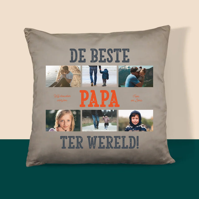 Fotocollage: De Beste Papa Ter Wereld, Foto'S - Kussen 