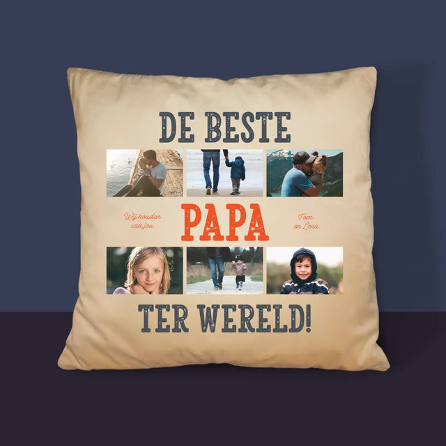 Fotocollage: De Beste Papa Ter Wereld, Foto'S - Kussen 