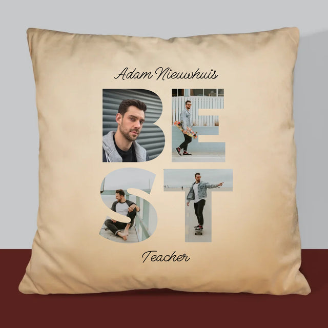 Woord Van Foto'S: Best Teacher - Kussen 