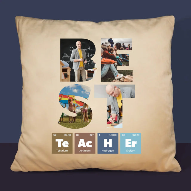 Woord Van Foto'S: Best Teacher Chemische Elementen - Kussen 