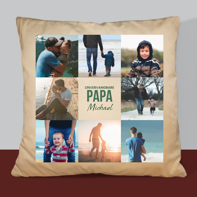 Fotocollage: Onvervangbare Papa - Kussen 