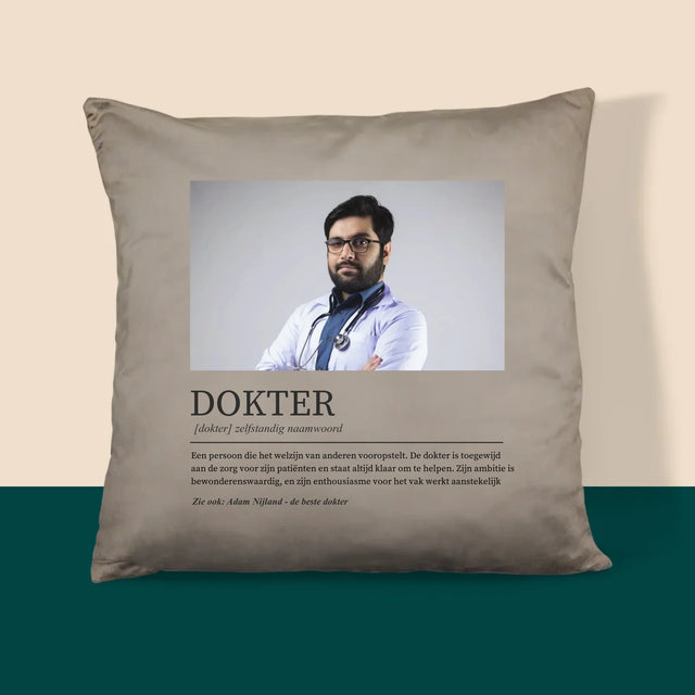Foto En Handtekening: Dokter Definitie - Kussen 