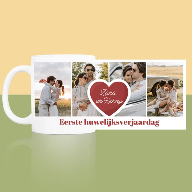 Fotocollage: 1 Jaar Samen - Mok