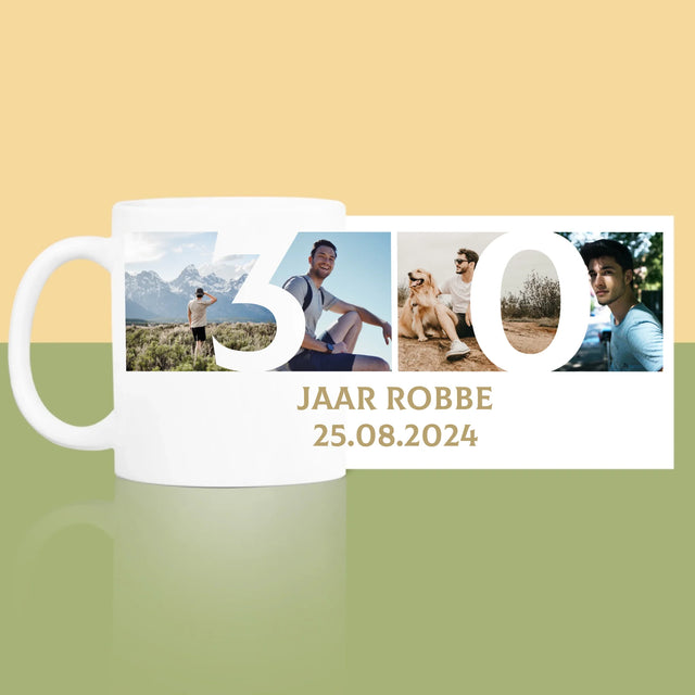 Fotocollage: 30 Jaar, Cijfer Foto'S - Mok