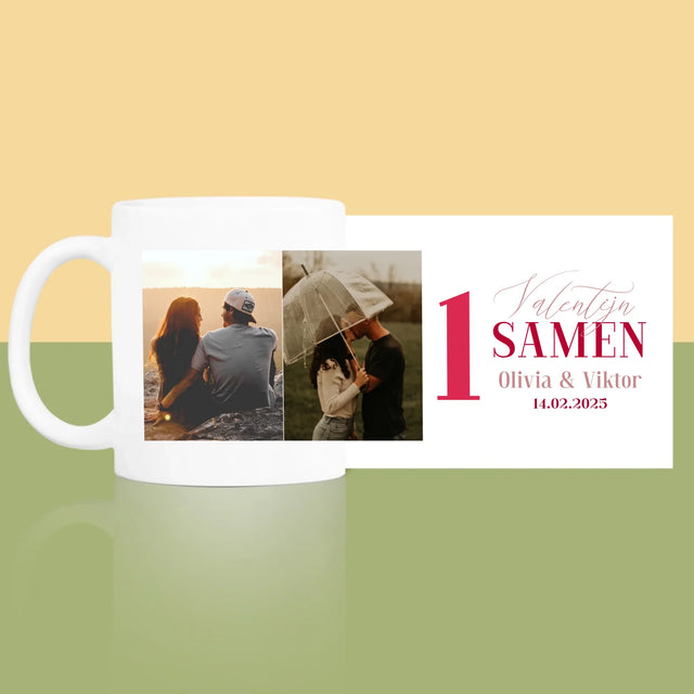 Fotocollage: Eerste Valentijn Samen - Mok
