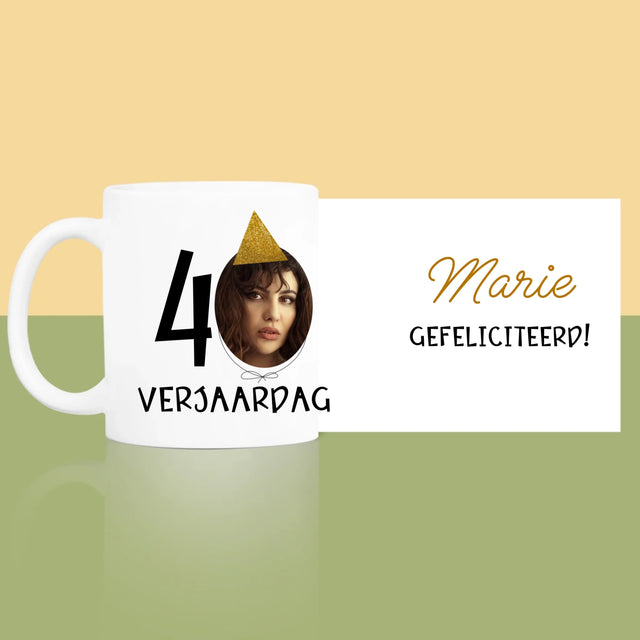Foto En Handtekening: 40 Verjaardag Pet - Mok