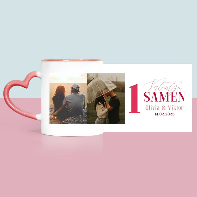 Fotocollage: Eerste Valentijn Samen - Mok