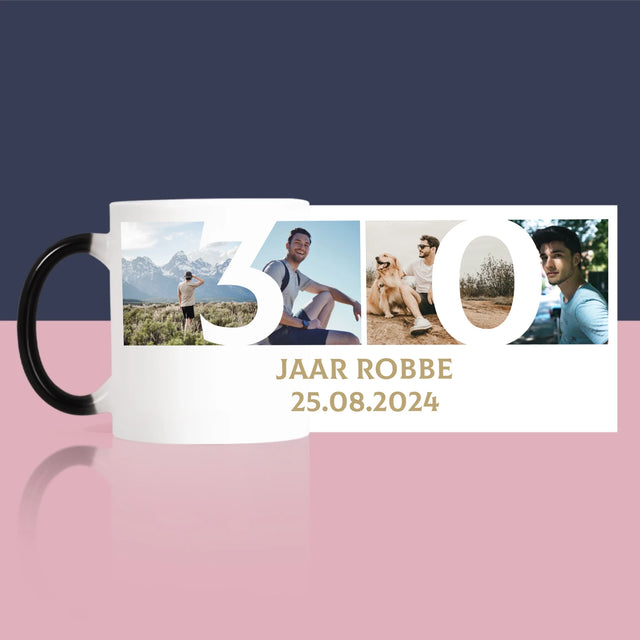 Fotocollage: 30 Jaar, Cijfer Foto'S - Mok