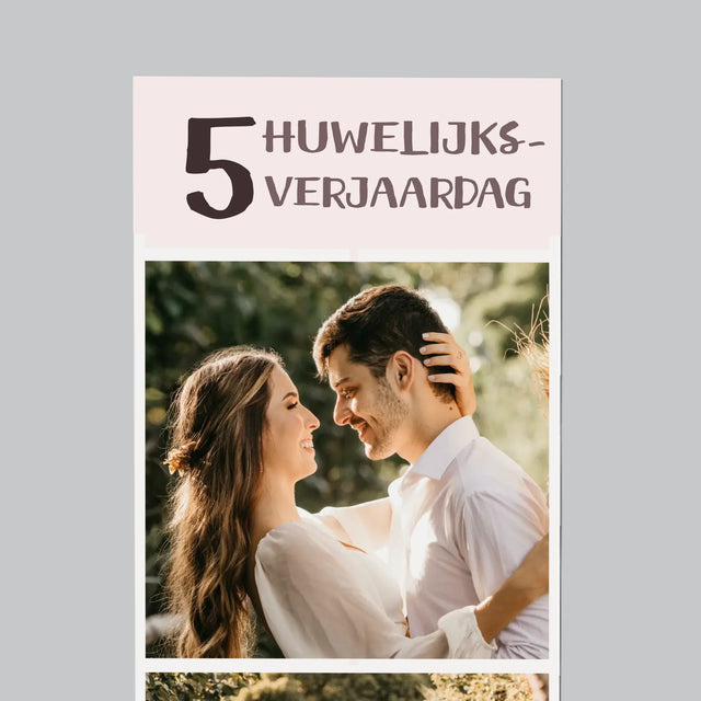 Fotocollage: 5De Huwelijksverjaardag - Koelkast Magneet