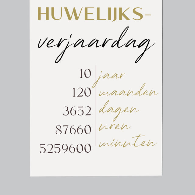 Woord Van Foto'S: 10De Huwelijksverjaardag - Koelkast Magneet