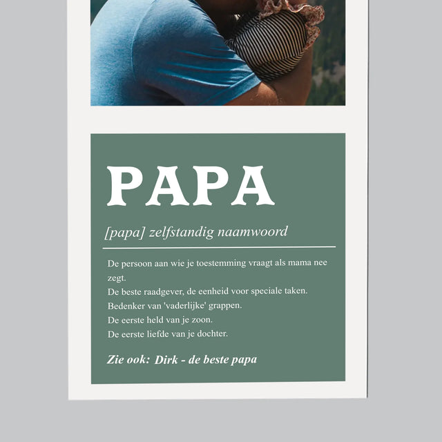 Foto En Handtekening: Definitie Papa - Koelkast Magneet