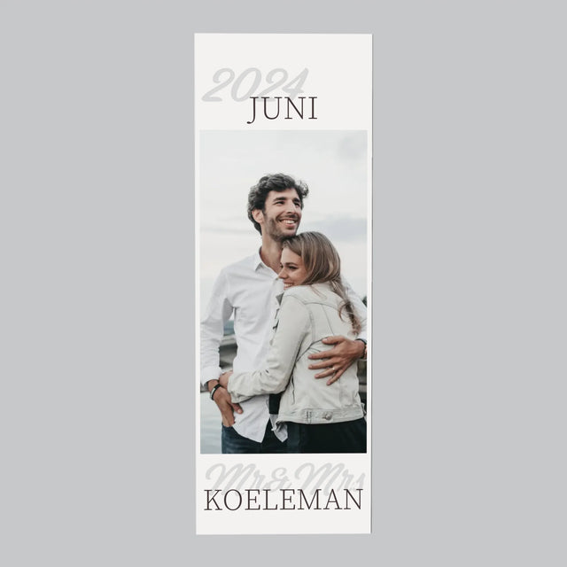 Fotocollage: Mr&Mrs Datum - Koelkast Magneet