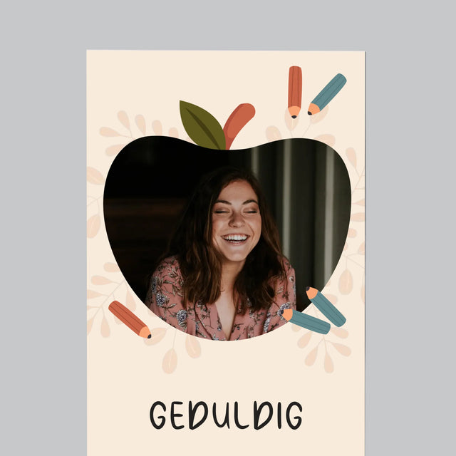 Foto En Handtekening: Kleuterjuf - Koelkast Magneet