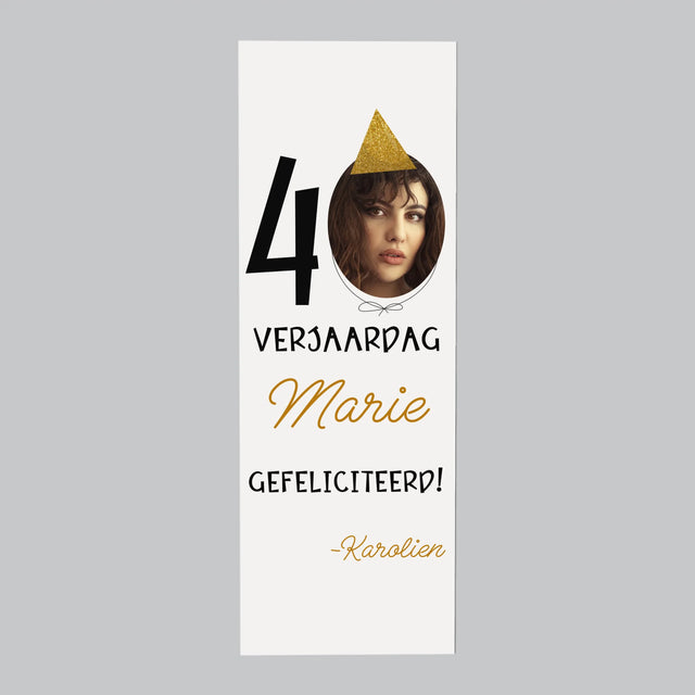 Foto En Handtekening: 40 Verjaardag Pet - Koelkast Magneet